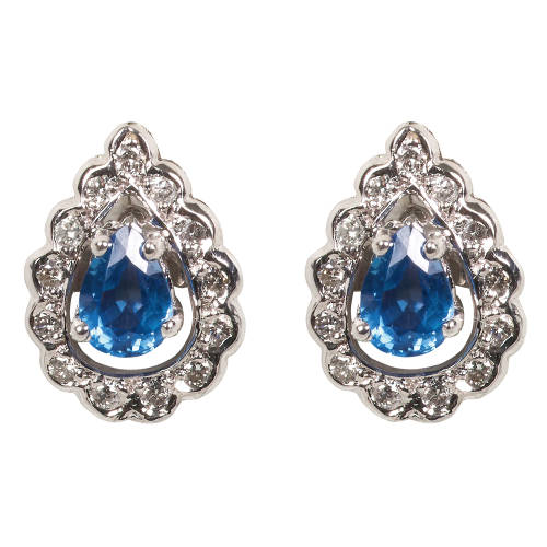 SAPHIR-DIAMANT-OHRSTECKER : (DOBIASCHOFSKY AUKTIONEN AG)