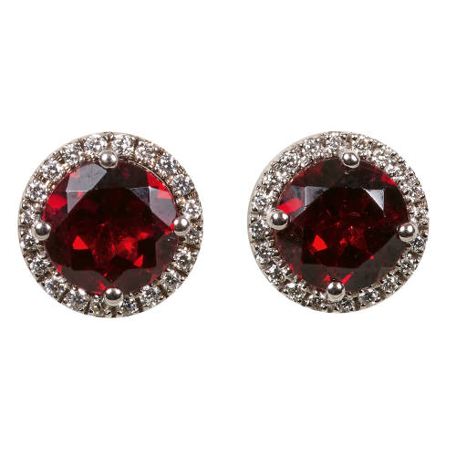 GRANAT-DIAMANT-OHRSTECKER : (DOBIASCHOFSKY AUKTIONEN AG)