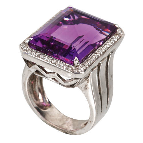 AMETHYST-DIAMANT-RING : (DOBIASCHOFSKY AUKTIONEN AG)