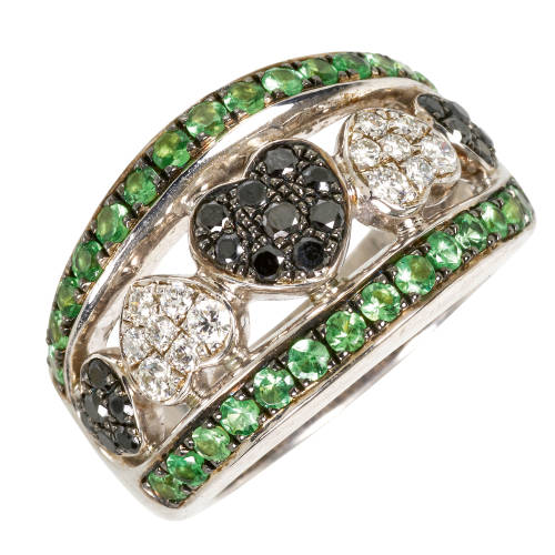 DIAMANT-TSAVORIT-RING : (DOBIASCHOFSKY AUKTIONEN AG)