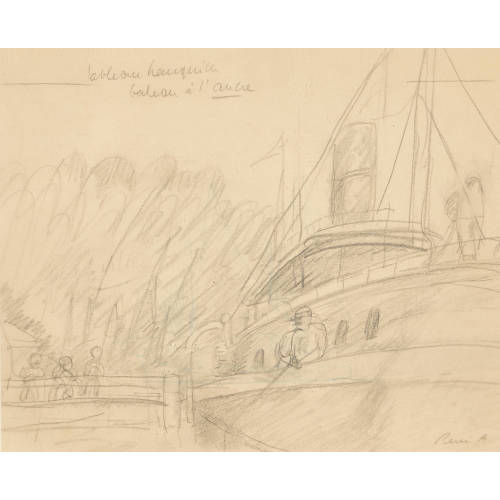 REN� AUBERJONOIS : 'Tableau tranquille bateau � l'ancre' (DOBIASCHOFSKY AUKTIONEN AG)
