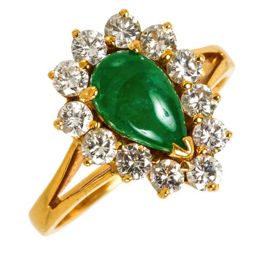 JADEIT-BRILLANT-RING : (DOBIASCHOFSKY AUKTIONEN AG)