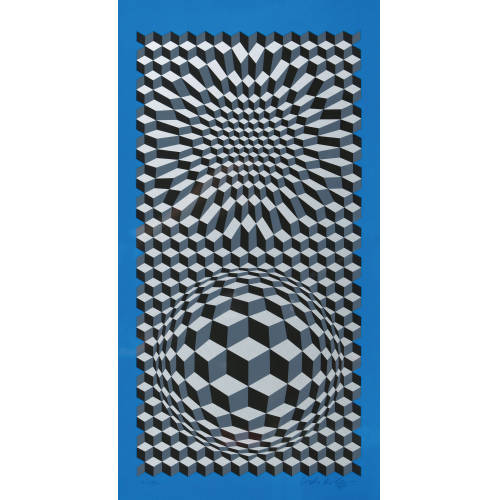 VICTOR VASARELY : 'Aix Bleu' (DOBIASCHOFSKY AUKTIONEN AG)