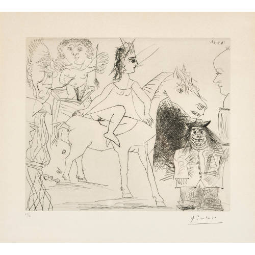 PABLO PICASSO : 'Au cirque. �cuy�re avec un amour' (DOBIASCHOFSKY AUKTIONEN AG)