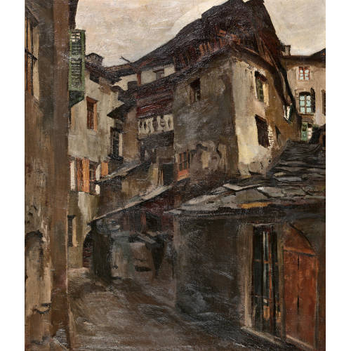 RAPHY DALLVES : Le quartier de la vieille ville de Sion (DOBIASCHOFSKY AUKTIONEN AG)