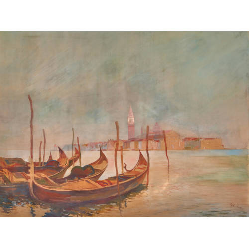PAOLO SALA : Gondeln vor Venedig (DOBIASCHOFSKY AUKTIONEN AG)