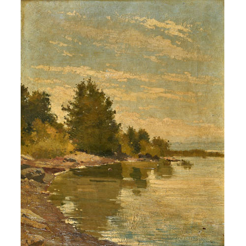AUGUSTE BACHELIN : 'Rive du lac. Marin' (DOBIASCHOFSKY AUKTIONEN AG)