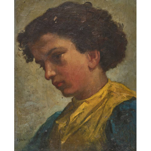 AUGUSTE BACHELIN : 'Portrait de jeune homme' (DOBIASCHOFSKY AUKTIONEN AG)