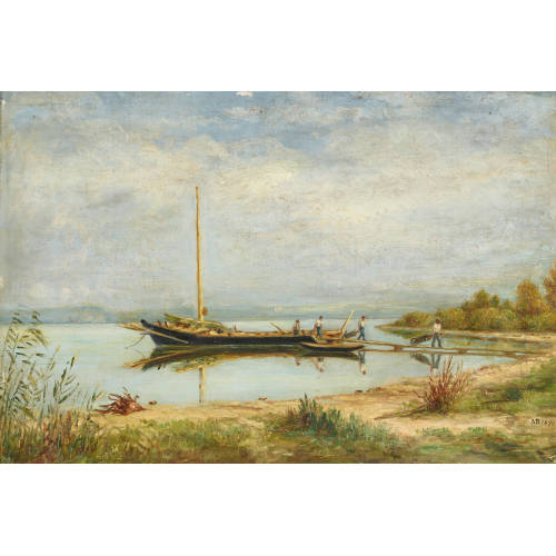 19. JH. SCHWEIZ : M�nner beim Entladen eines Schiffes (DOBIASCHOFSKY AUKTIONEN AG)