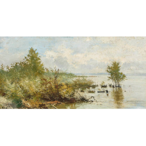 AUGUSTE BACHELIN : 'Rive du lac' (Lac de Neuch�tel) (DOBIASCHOFSKY AUKTIONEN AG)