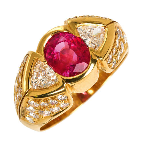 RUBIN-DIAMANT-RING : (DOBIASCHOFSKY AUKTIONEN AG)