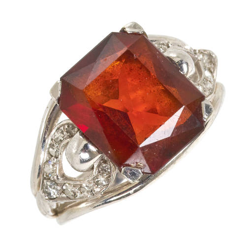 CITRIN-DIAMANT-RING : (DOBIASCHOFSKY AUKTIONEN AG)
