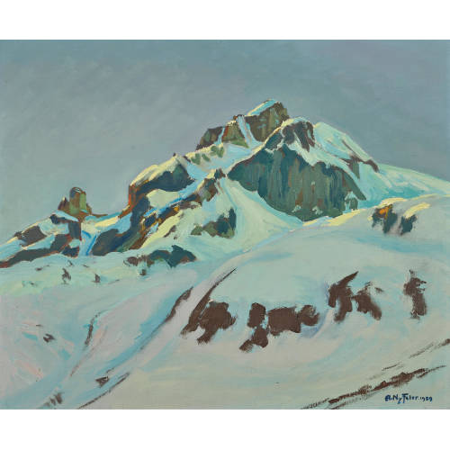 ALBERT NYFELER : 'Letzte Sonne am Hockenhorn' (DOBIASCHOFSKY AUKTIONEN AG)