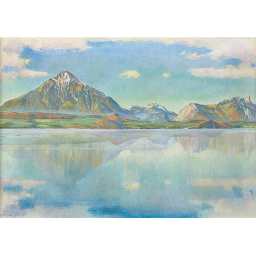 MARCUS JACOBI : Thunersee mit Niesen (DOBIASCHOFSKY AUKTIONEN AG)