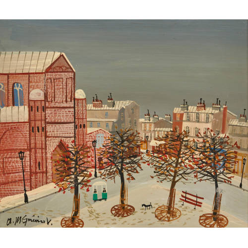 ARMAND MARIE GU�RIN : Sc�ne d'hiver � Paris (DOBIASCHOFSKY AUKTIONEN AG)