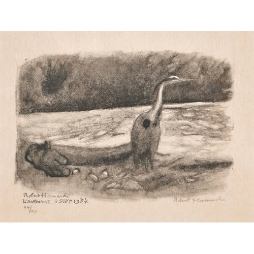 ROBERT HAINARD : 'H�ron cendr� au clair de lune, l'Aubonne' (DOBIASCHOFSKY AUKTIONEN AG)