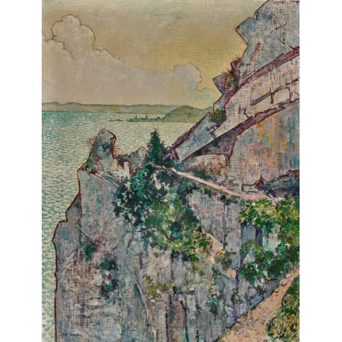 JAN PIETER TERWEY : Seelandschaft mit felsigem Ufer (DOBIASCHOFSKY AUKTIONEN AG)