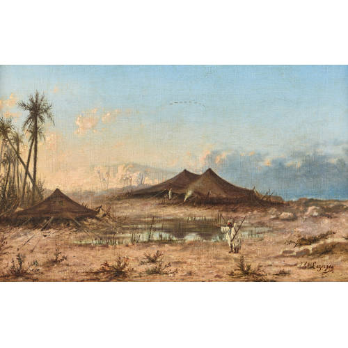 JEAN BAPTISTE PAUL LAZERGES : 'Campement � Biskra' (DOBIASCHOFSKY AUKTIONEN AG)