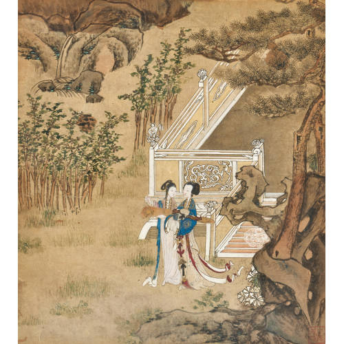 ALBUMBLATT : Qing-Dyastie, China, 17./18. Jh (DOBIASCHOFSKY AUKTIONEN AG)