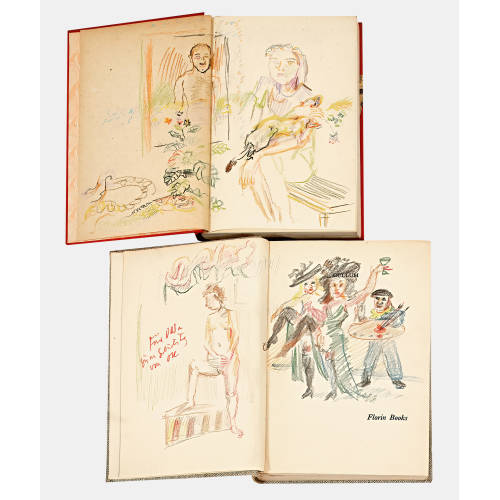 OSKAR KOKOSCHKA : Paar Widmungszeichnungen in B�chern (DOBIASCHOFSKY AUKTIONEN AG)