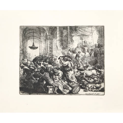 HARMENSZ REMBRANDT VAN RIJN : 'Christus die H�ndler aus dem Tempel treibend' (DOBIASCHOFSKY AUKTIONEN AG)