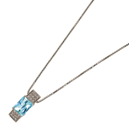 AQUAMARIN-BRILLANT-ANH�NGER AN KETTE : Bucherer, Luzern (DOBIASCHOFSKY AUKTIONEN AG)