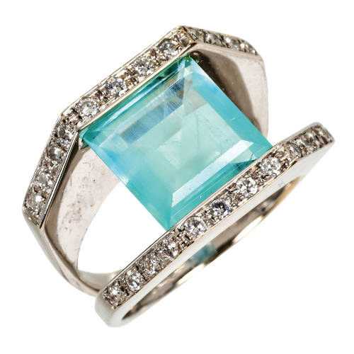 AQUAMARIN-BRILLANT-RING : (DOBIASCHOFSKY AUKTIONEN AG)