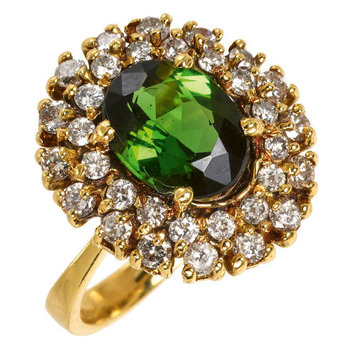 TURMALIN-BRILLANT-RING : (DOBIASCHOFSKY AUKTIONEN AG)