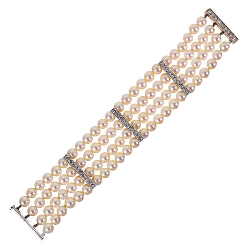 PERLEN-BRILLANT-BRACELET : (DOBIASCHOFSKY AUKTIONEN AG)