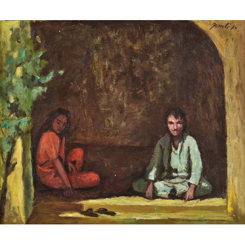 JEANNE) JANEB� (EIGTL. BARRAUD-PELLET : Zwei am Schatten sitzende Personen (DOBIASCHOFSKY AUKTIONEN AG)