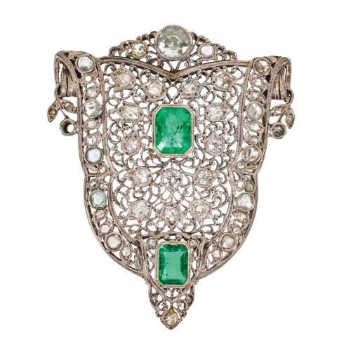SMARAGD-DIAMANT-ANH�NGER : (DOBIASCHOFSKY AUKTIONEN AG)