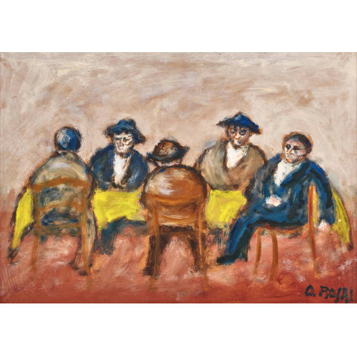 OTTONE ROSAI : Uomini a tavola (DOBIASCHOFSKY AUKTIONEN AG)