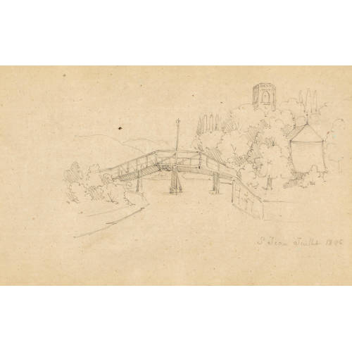 ALBERT ANKER : Landschaftsstudie mit Holzbr�cke (DOBIASCHOFSKY AUKTIONEN AG)