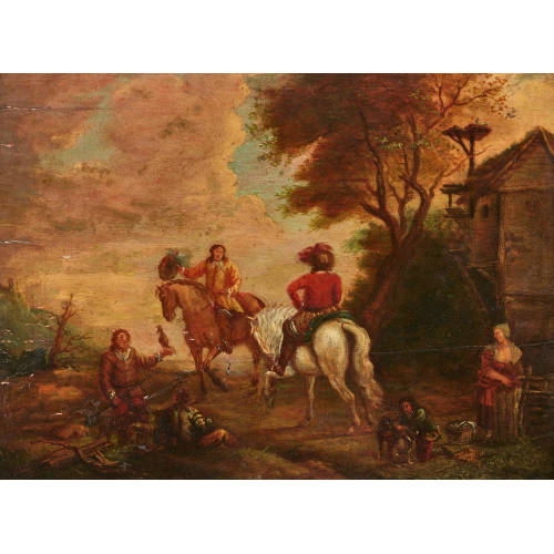 PHILIPS WOUWERMAN : Dorflandschaft mit Reitern (DOBIASCHOFSKY AUKTIONEN AG)