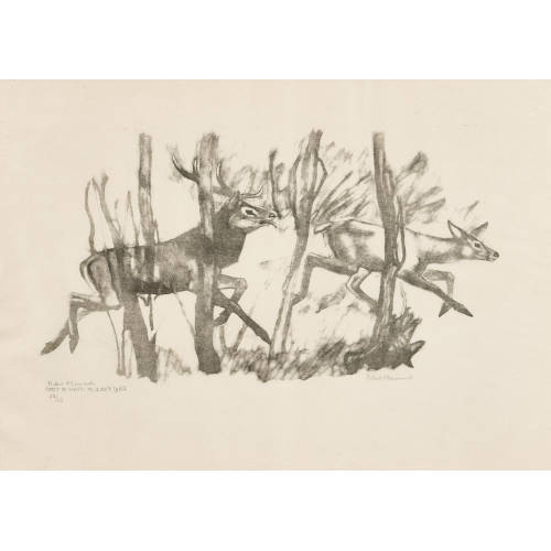 ROBERT HAINARD : 'Cerf poursuivant une biche' (DOBIASCHOFSKY AUKTIONEN AG)
