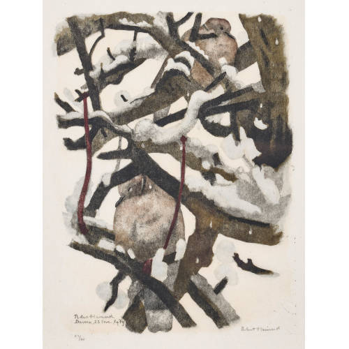 ROBERT HAINARD : 'Deux tourterelles turques sous la neige' (DOBIASCHOFSKY AUKTIONEN AG)