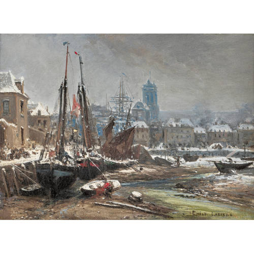 EDME-�MILE LABORNE : B�teaux au port de Dieppe (DOBIASCHOFSKY AUKTIONEN AG)