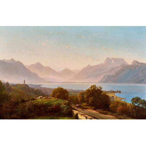 JEAN PHILIPPE GEORGE-JULLIARD : Vue du lac L�man et de Vevey (DOBIASCHOFSKY AUKTIONEN AG)