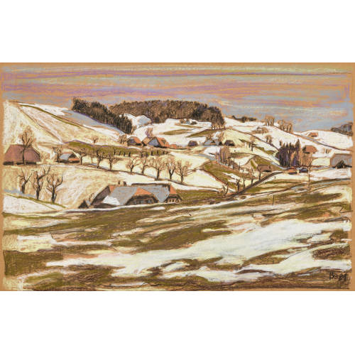 FRED BAUMANN : Emmentaler Landschaft im Vorfr�hling (DOBIASCHOFSKY AUKTIONEN AG)