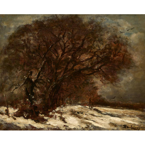 CHARLES FRAN�OIS DAUBIGNY : 'Chemin de Fontenay � l'hiver' (DOBIASCHOFSKY AUKTIONEN AG)