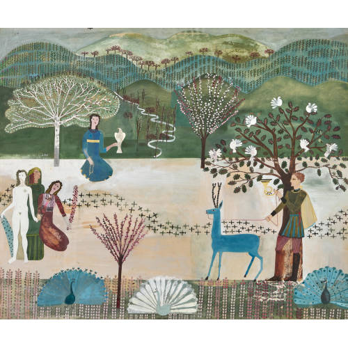 MARGUERITE AMMANN : Die Erscheinung des Heiligen Hubertus (Hubertus-Legende) (DOBIASCHOFSKY AUKTIONEN AG)