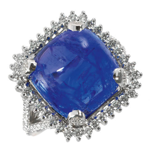 TANSANIT-DIAMANT-RING : (DOBIASCHOFSKY AUKTIONEN AG)