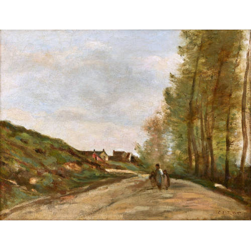 JEAN-BAPTISTE CAMILLE COROT : 'Gouvieux, pr�s de Chantilly, la route' (DOBIASCHOFSKY AUKTIONEN AG)