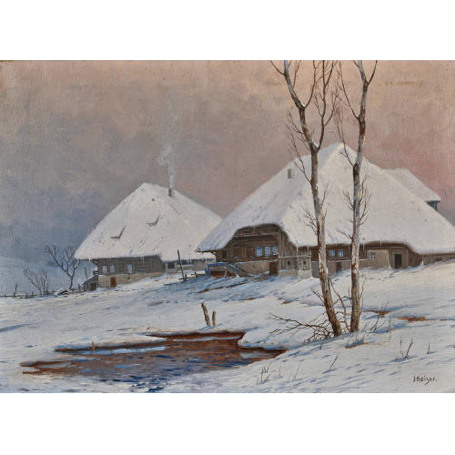 JOSEPH GEORG JAKOB KEISER : Bauernh�user im Winter (DOBIASCHOFSKY AUKTIONEN AG)