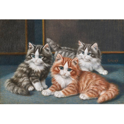 BURKHARD (GEN. KATZEN-FLURY) FLURY : Drei K�tzchen (DOBIASCHOFSKY AUKTIONEN AG)