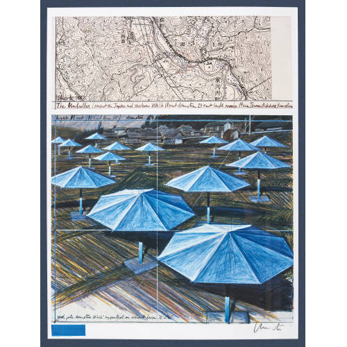 CHRISTO) CHRISTO (EIGTL. JAVACHEFF : 'The Umbrellas (project for Japan and Western USA)' (DOBIASCHOFSKY AUKTIONEN AG)