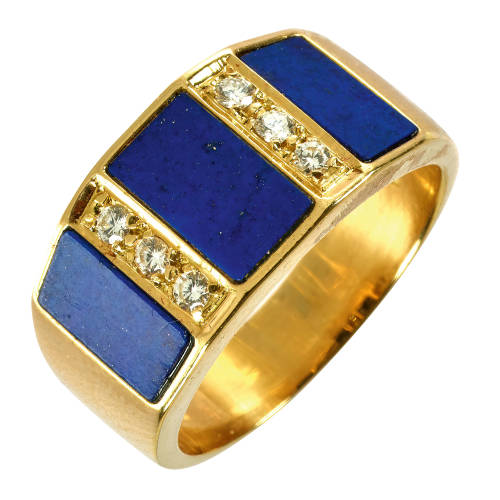 LAPISLAZULI-BRILLANT-RING : (DOBIASCHOFSKY AUKTIONEN AG)