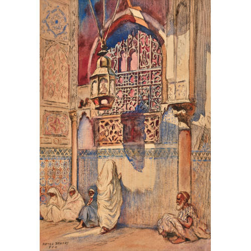 MATTEO BRONDY : Menschen in einer Moschee in F�s (DOBIASCHOFSKY AUKTIONEN AG)
