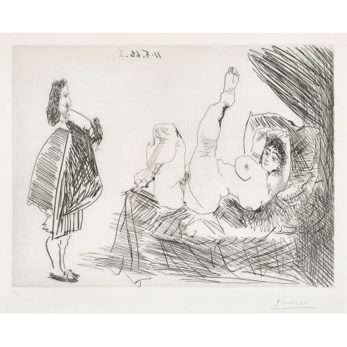 PABLO PICASSO : 'Visiteur Rembrandtesque chez une courtisane fol�tre' (DOBIASCHOFSKY AUKTIONEN AG)