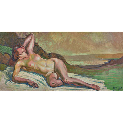 PIERRE EUG�NE VIBERT : Nu f�minin allong� en plein air (DOBIASCHOFSKY AUKTIONEN AG)